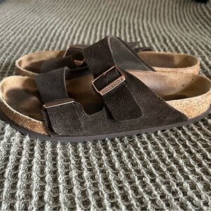 Birkenstock Dark Brown Suede Slip-Ons